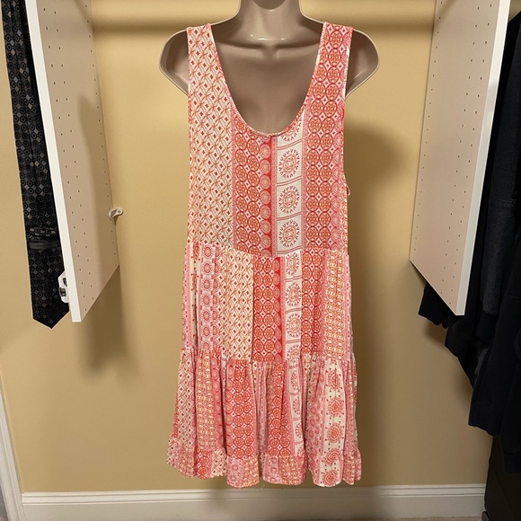 Lulu's Pink and Orange Patterned Mini Dress - Picture 2 of 6